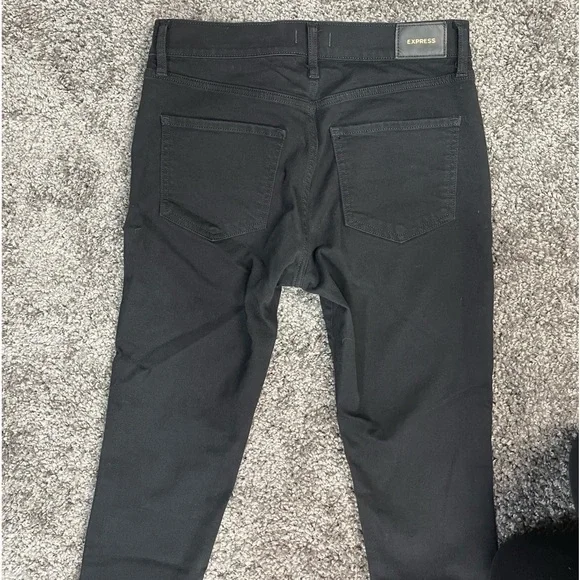 Express cotton blend skinny mid rise some stretch black pants women’s size 6R - Picture 8 of 17